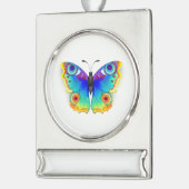 Rainbow Butterfly Peacock Eye Banner-Ornament Silber (Links)