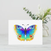Rainbow Butterfly Peacock Eye Begleitkarte (Stehend Vorderseite)