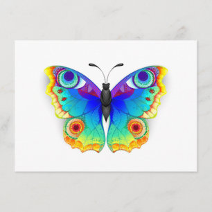 Rainbow Butterfly Peacock Eye Begleitkarte