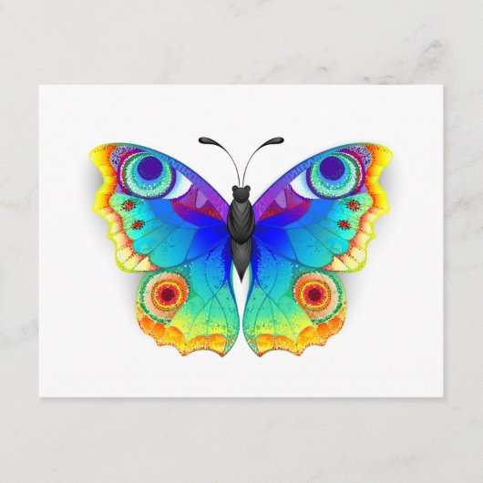 Rainbow Butterfly Peacock Eye Begleitkarte (Vorderseite)