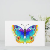 Rainbow Butterfly Peacock Eye Briefpapier (Stehend Vorderseite)