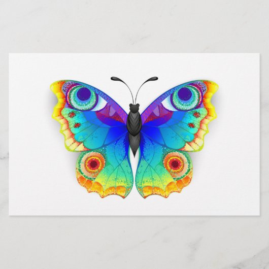 Rainbow Butterfly Peacock Eye Briefpapier (Vorderseite)