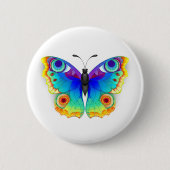 Rainbow Butterfly Peacock Eye Button (Vorderseite)