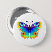 Rainbow Butterfly Peacock Eye Button (Vorne & Hinten)