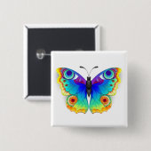 Rainbow Butterfly Peacock Eye Button (Vorne & Hinten)