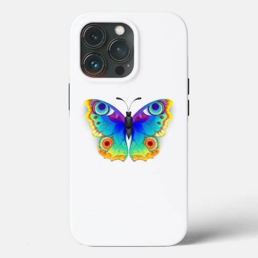 Rainbow Butterfly Peacock Eye Case-Mate iPhone Hülle (Rückseite)