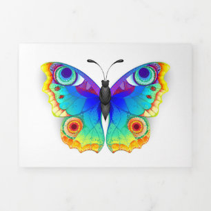 Rainbow Butterfly Peacock Eye Dreifach Gefaltete Ankündigung