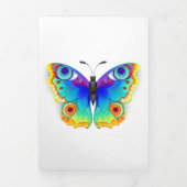 Rainbow Butterfly Peacock Eye Dreifach-gefaltete Programmkarte (Cover)