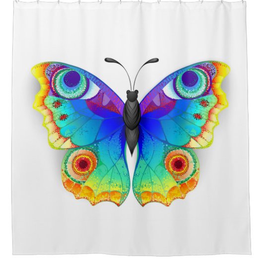 Rainbow Butterfly Peacock Eye Duschvorhang (Vorderseite)