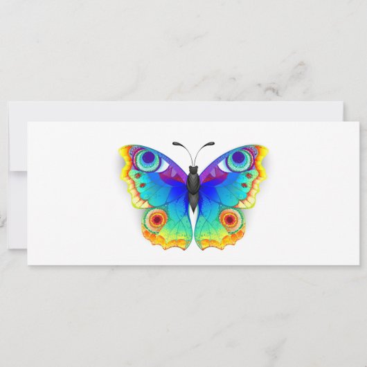 Rainbow Butterfly Peacock Eye Einladung (Vorderseite)