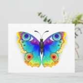 Rainbow Butterfly Peacock Eye Einladung (Stehend Vorderseite)