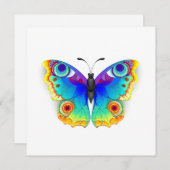 Rainbow Butterfly Peacock Eye Einladung (Vorne/Hinten)
