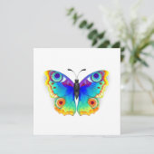 Rainbow Butterfly Peacock Eye Einladung (Stehend Vorderseite)