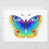 Rainbow Butterfly Peacock Eye Einladung (Vorderseite)