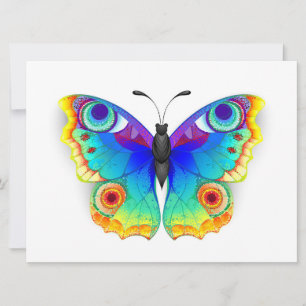 Rainbow Butterfly Peacock Eye Einladung