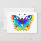 Rainbow Butterfly Peacock Eye Einladung (Vorderseite)