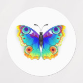 Rainbow Butterfly Peacock Eye Etiketten (Design 2)