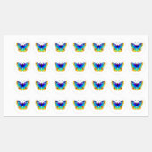 Rainbow Butterfly Peacock Eye Etiketten (Blatt)