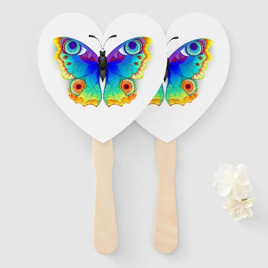 Rainbow Butterfly Peacock Eye Fächer (Vorne und Hinten)