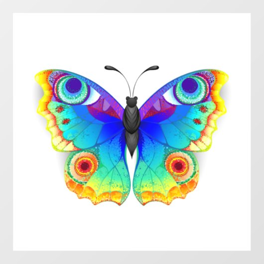 Rainbow Butterfly Peacock Eye Fensteraufkleber (Blatt)
