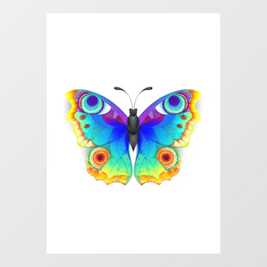Rainbow Butterfly Peacock Eye Fensteraufkleber (Blatt)