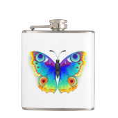 Rainbow Butterfly Peacock Eye Flachmann (Vorderseite)