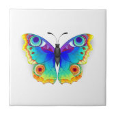 Rainbow Butterfly Peacock Eye Fliese (Vorderseite)