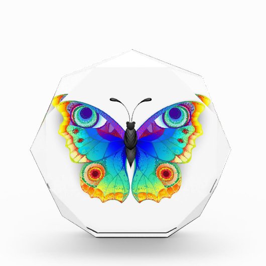 Rainbow Butterfly Peacock Eye Fotoblock (Vorderseite)