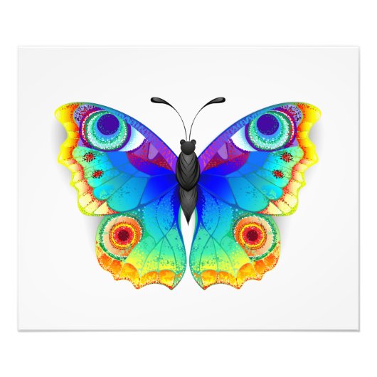 Rainbow Butterfly Peacock Eye Fotodruck (Vorne)