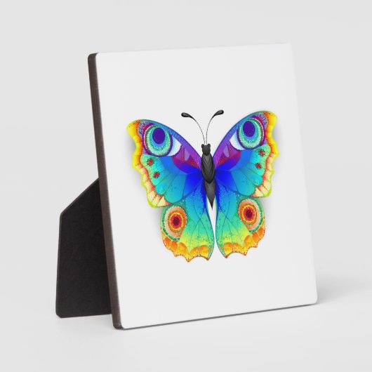 Rainbow Butterfly Peacock Eye Fotoplatte (Vorderseite)