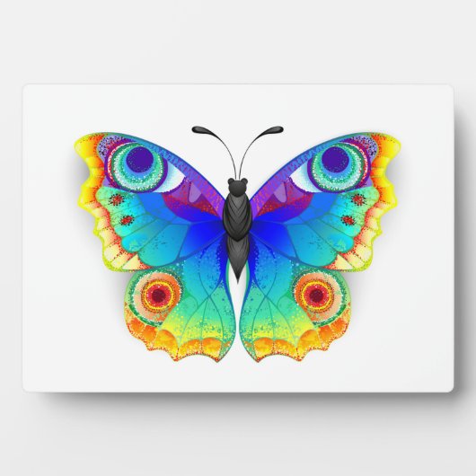 Rainbow Butterfly Peacock Eye Fotoplatte (Vorderseite)