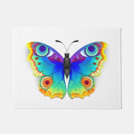 Rainbow Butterfly Peacock Eye Fußmatte (Vorderseite)