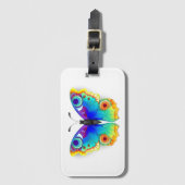 Rainbow Butterfly Peacock Eye Gepäckanhänger (Vorderseite Vertikal)
