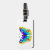 Rainbow Butterfly Peacock Eye Gepäckanhänger (Vorderseite vertikal)