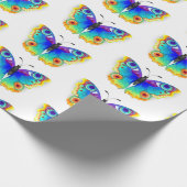 Rainbow Butterfly Peacock Eye Geschenkpapier (Ecke)