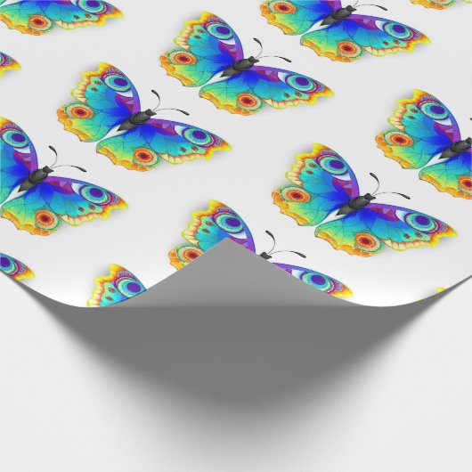 Rainbow Butterfly Peacock Eye Geschenkpapier (Ecke)