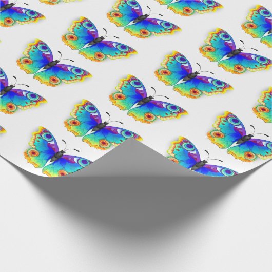 Rainbow Butterfly Peacock Eye Geschenkpapier (Ecke)