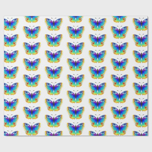 Rainbow Butterfly Peacock Eye Geschenkpapier (Flach)