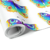 Rainbow Butterfly Peacock Eye Geschenkpapier (Rolleneckpunkt)