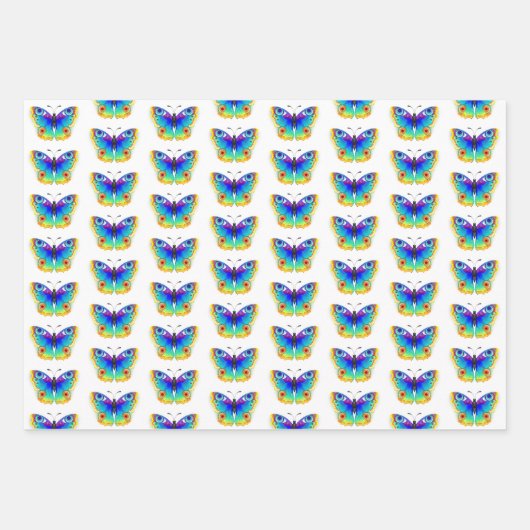 Rainbow Butterfly Peacock Eye Geschenkpapier Set (Vorderseite 2)