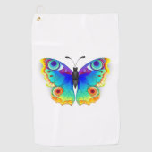 Rainbow Butterfly Peacock Eye Golfhandtuch (Vorderseite)