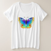 Rainbow Butterfly Peacock Eye Große Größe T-Shirt (Design vorne)