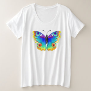 Rainbow Butterfly Peacock Eye Große Größe T-Shirt