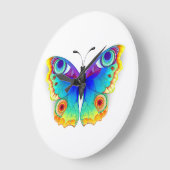 Rainbow Butterfly Peacock Eye Große Wanduhr (Winkel)