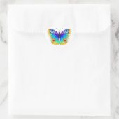 Rainbow Butterfly Peacock Eye Herz-Aufkleber (Tasche)