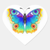 Rainbow Butterfly Peacock Eye Herz-Aufkleber (Vorderseite)