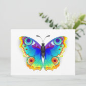 Rainbow Butterfly Peacock Eye Hinweiskarte (Stehend Vorderseite)