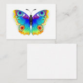 Rainbow Butterfly Peacock Eye Hinweiskarte (Vorne/Hinten)