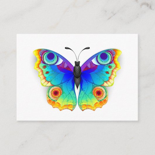 Rainbow Butterfly Peacock Eye Hinweiskarte (Vorderseite)