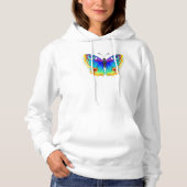 Rainbow Butterfly Peacock Eye Hoodie (Vorderseite)